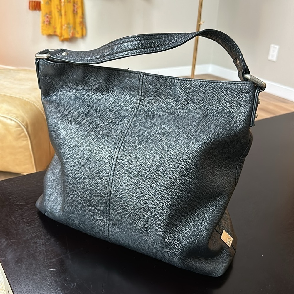Kooba black pebble leather shoulder bag